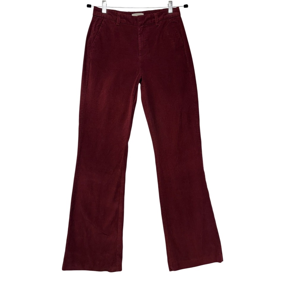 Outerknown Burgundy Corduroy Flare Leg Pants Womens Size 28